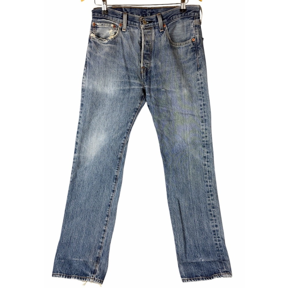 Levi's 501 Original Fit Jeans VTG Mens 31x31 Button Fly Blue Denim